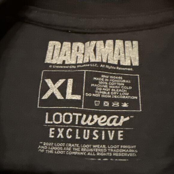 Loot Fright Lootwear Exclusive * Darkman * T-Shirt Size XL Black Halloween - Picture 4 of 8